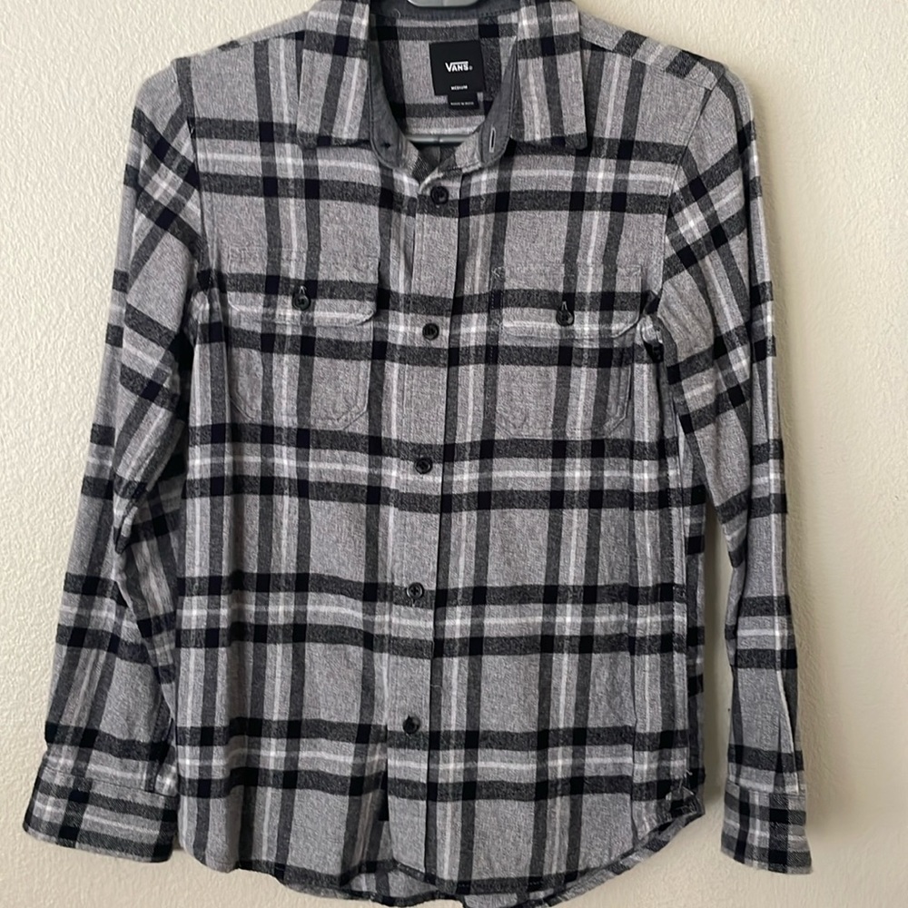 Vans Button Down Long Sleeve, Plaid Flannel for Boys
